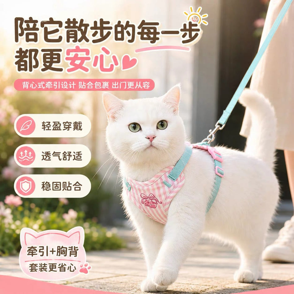 Anti Escape Vest Style Dog Harness Leash for Small Dogs