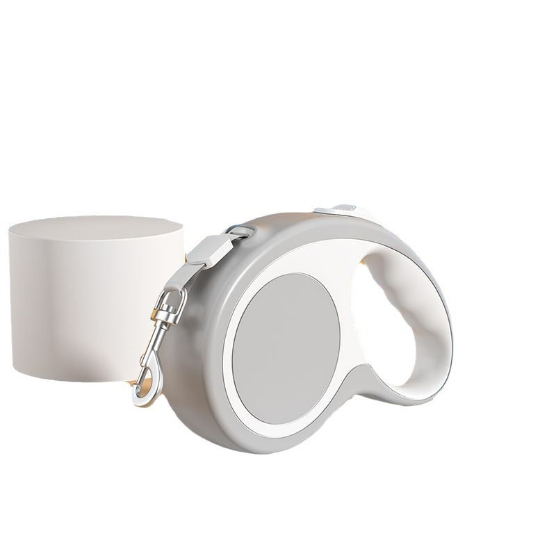 Mini Portable Retractable Dog Leash for Small and Medium Dogs in gray and white, 5kg