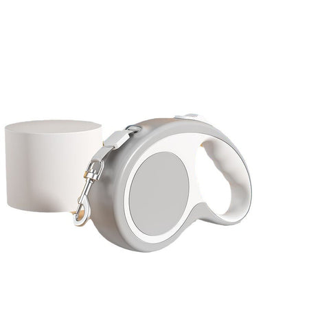 Mini Portable Retractable Dog Leash for Small and Medium Dogs in gray and white, 5kg