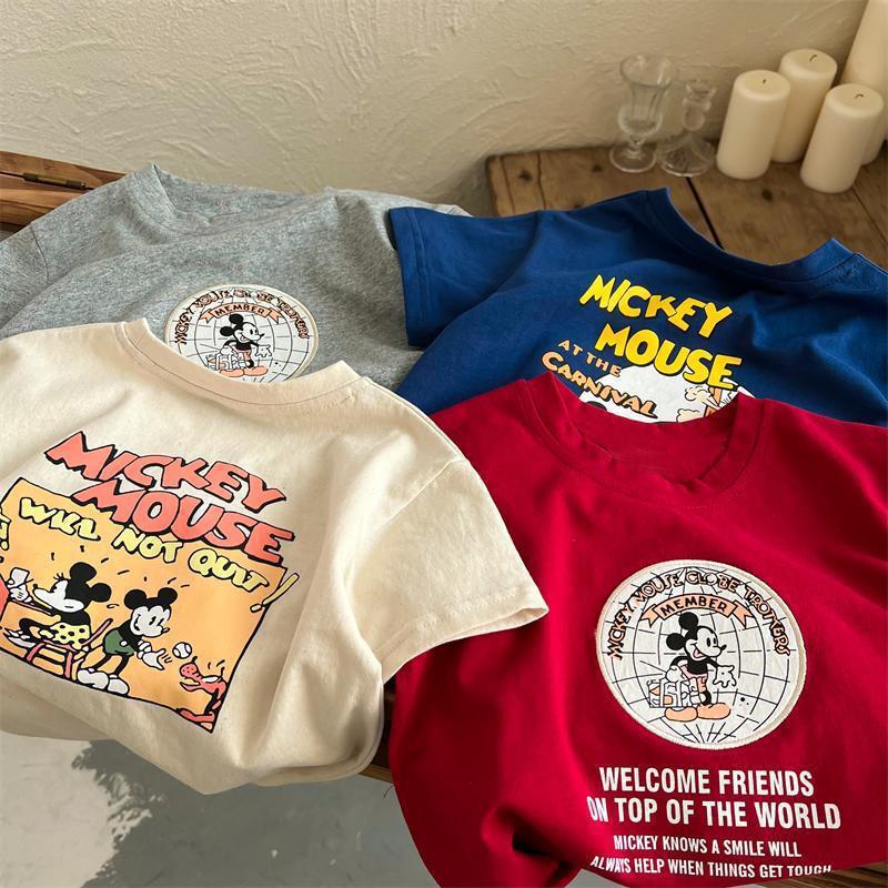Kids Cotton Cartoon Short Sleeve T-Shirt Summer Casual Crewneck