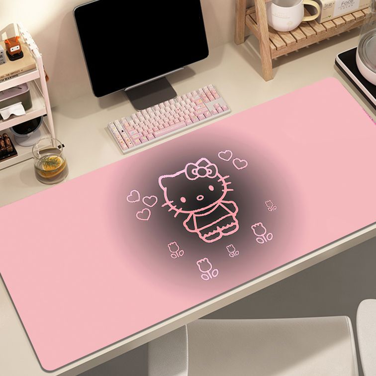 Large Gradient Cartoon Desk Mat with Soft Thick Surface