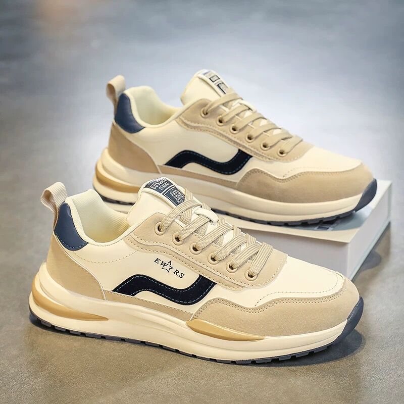 Men's Thick-Sole Casual Sneakers with Cushioned Comfort Fit