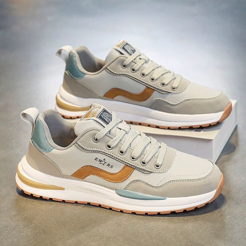 Men's Thick-Sole Casual Sneakers with Cushioned Comfort Fit