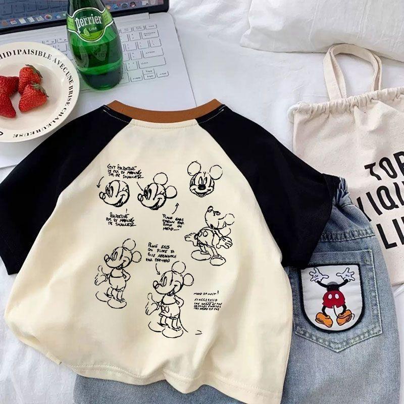 Kids Cotton Cartoon Print Short Sleeve Summer T Shirt Top