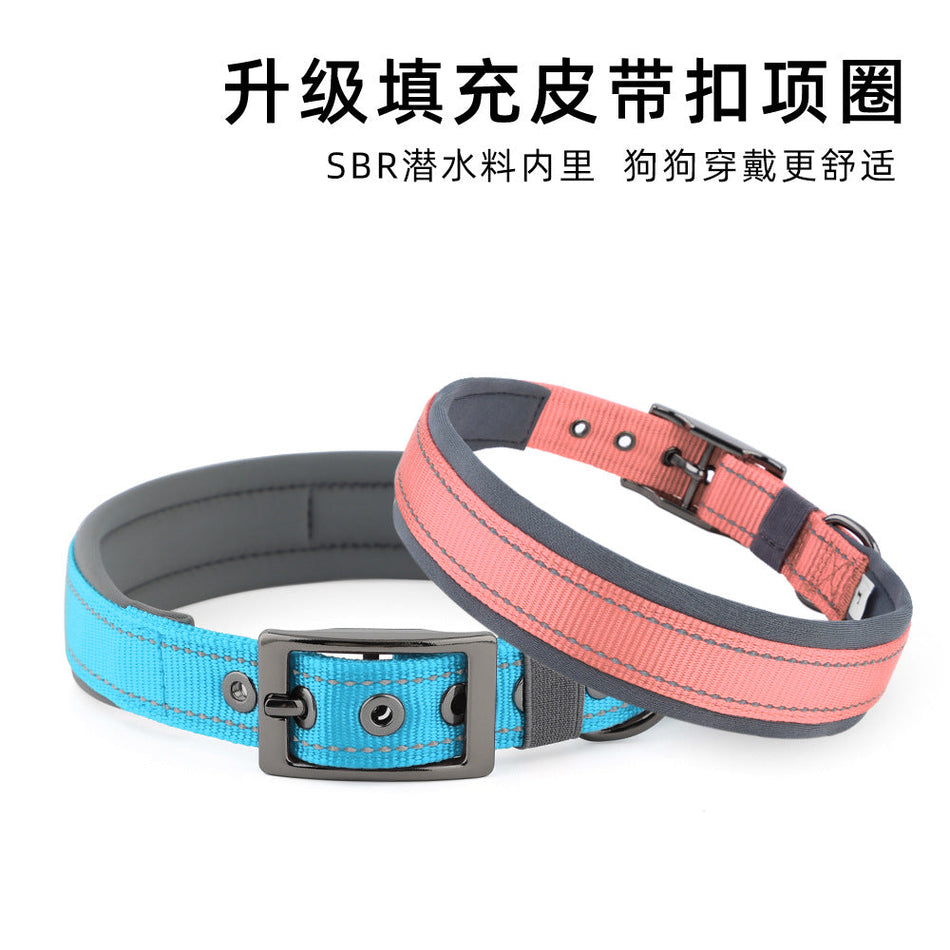 Reflective Diving Material Dog Collar with Pin Buckle for Small