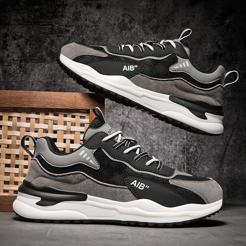 Men's Thick-Sole Casual Sneakers with Height-Enhancing Comfort