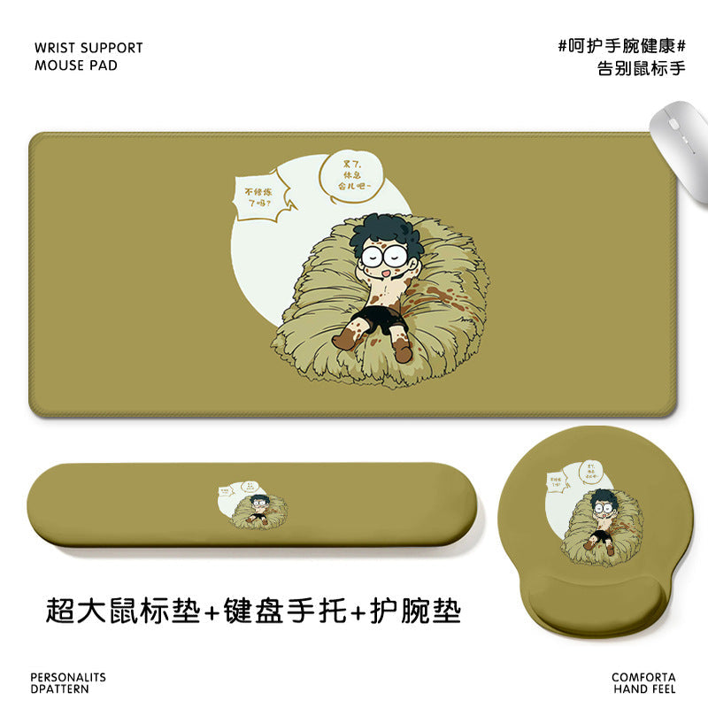 Extra Large Desk Mat Set with Silicone Wrist Support Pad