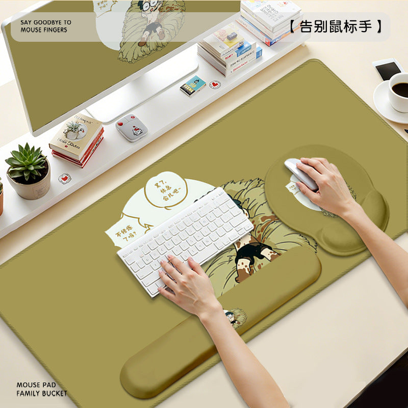 Extra Large Desk Mat Set with Silicone Wrist Support Pad