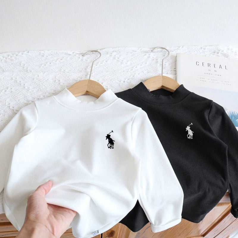 Kids Warm Velvet Long Sleeve Base Layer Winter Top Unisex