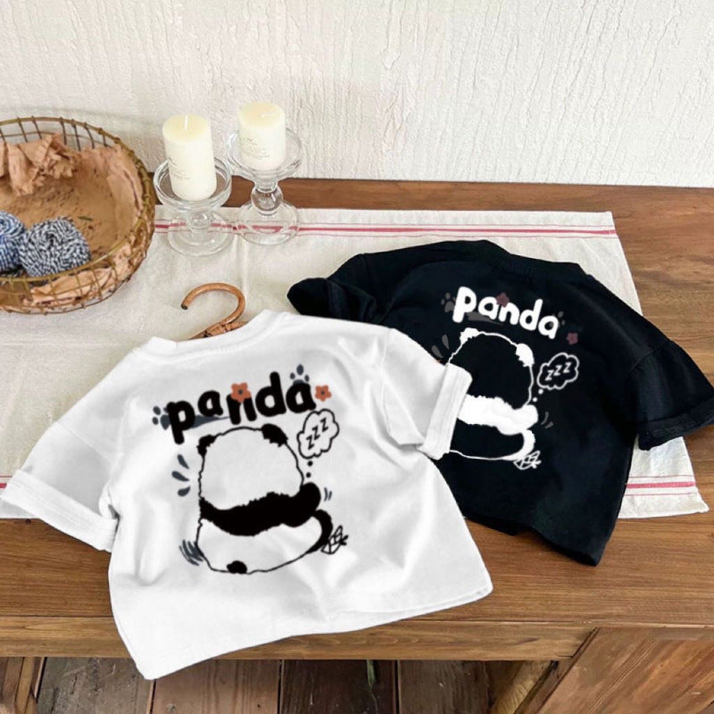 Kids Cotton Cartoon Print Short Sleeve Summer T Shirt