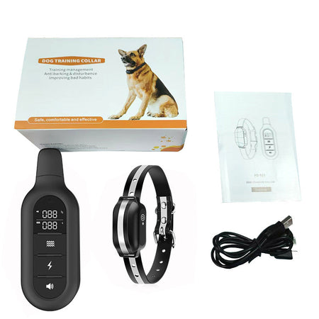 Waterproof Remote Dog Training Collar for Bark Control and Obedience in black