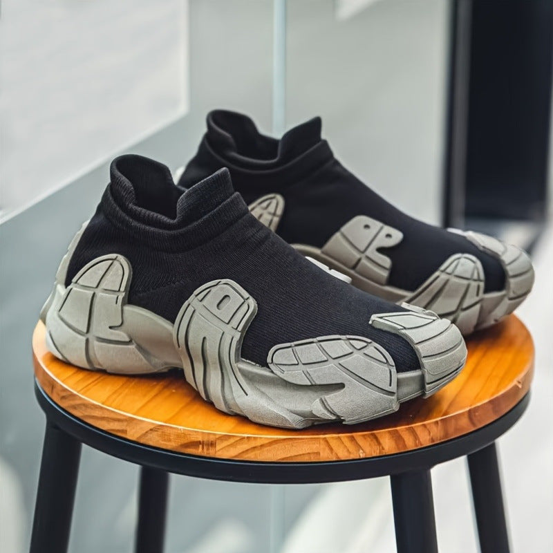 Men's Breathable Slip-On Sneakers with Thick Sole Comfort