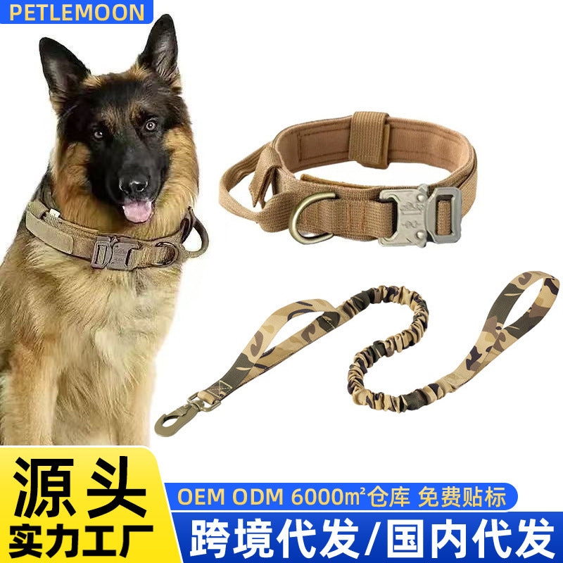 Tactical Dog Collar with Handle for Large Dogs Outdoor Use