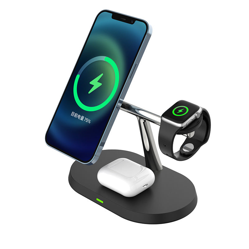 3-in-1 15W Magnetic Wireless Charging Stand for Smartphones