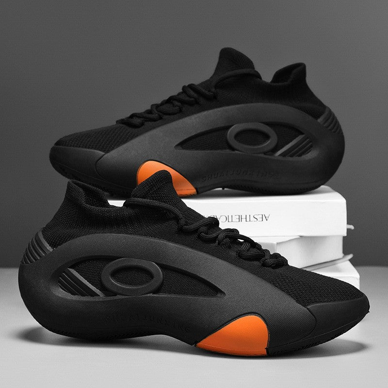 Men's Breathable Mesh Running Sneakers with Thick Sole Comfort