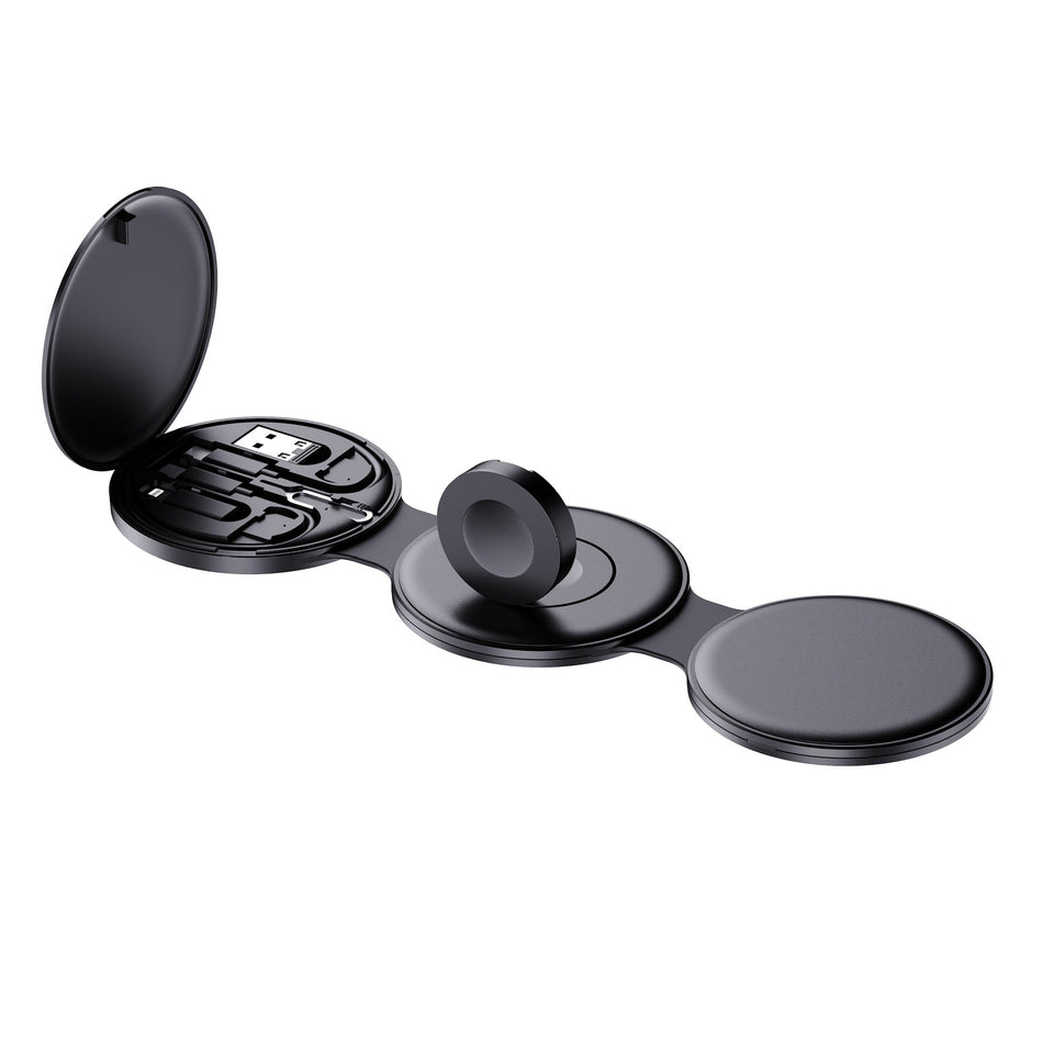 3-in-1 Magnetic Wireless Fast Charging Stand with Cable Organizer