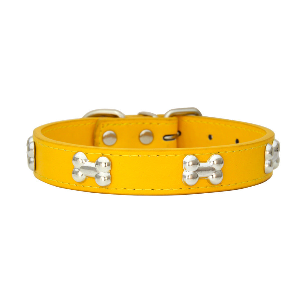 PU Leather Adjustable Waterproof Pet Collar for Dogs and Cats in black, 5*30cm
