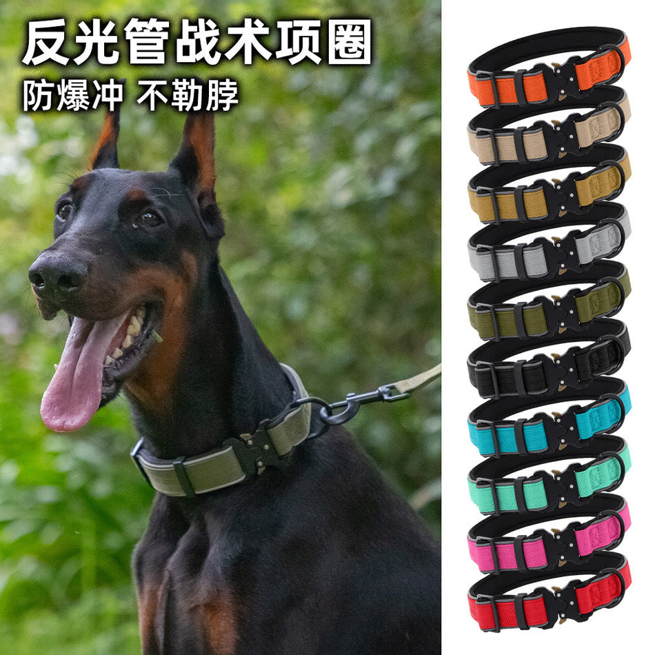 Reflective Tactical Dog Collar for Medium and Large Breeds