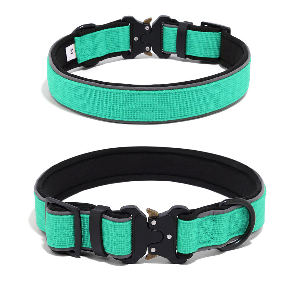 Reflective Tactical Dog Collar for Medium and Large Breeds in orange