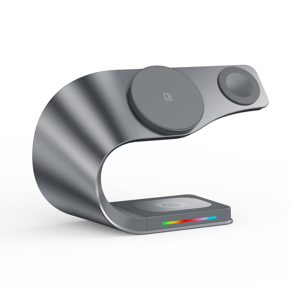15W Metal 3-in-1 Magnetic Wireless Fast Charging Stand