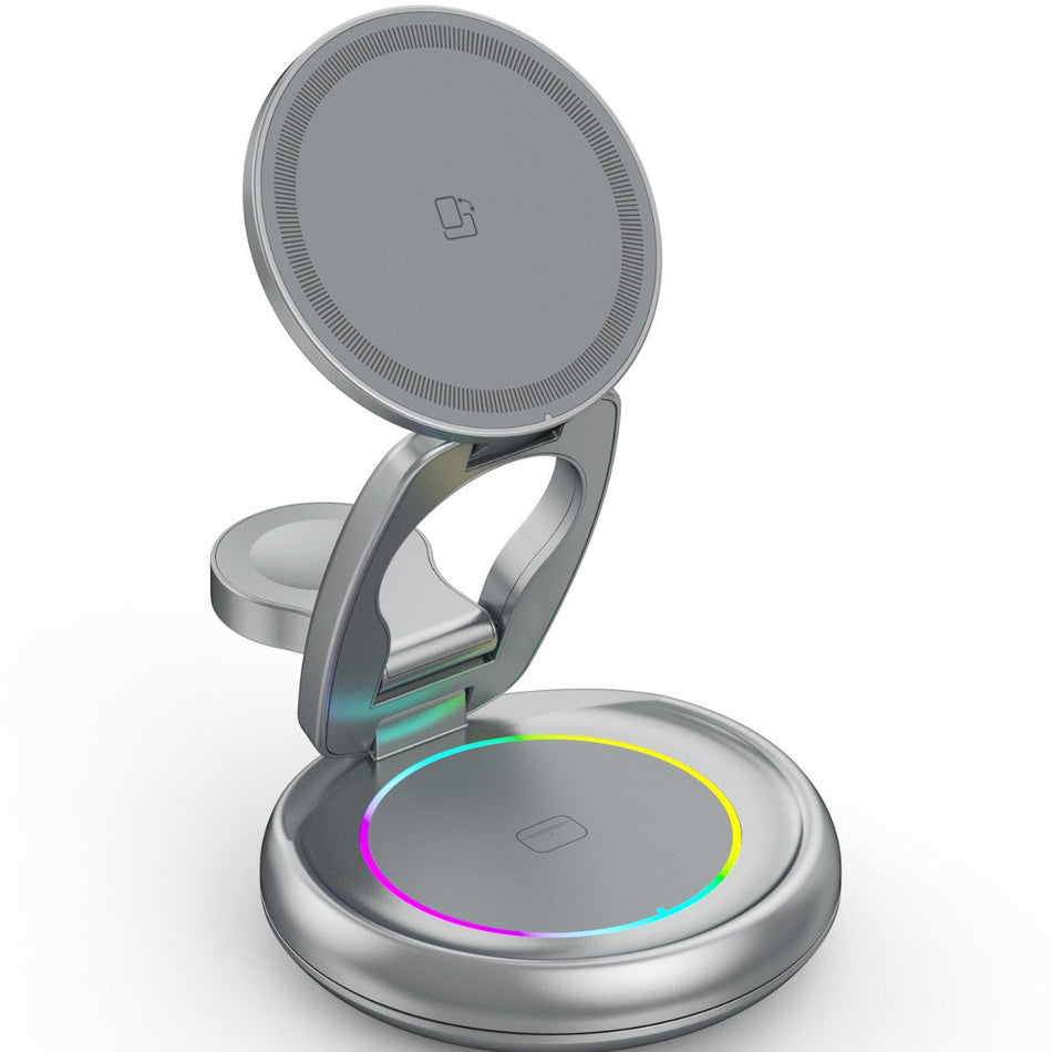 Rotatable Foldable 3-in-1 15W MagSafe Wireless Charger Stand