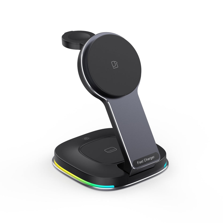 15W Foldable 3-in-1 Magnetic Wireless Charger Stand
