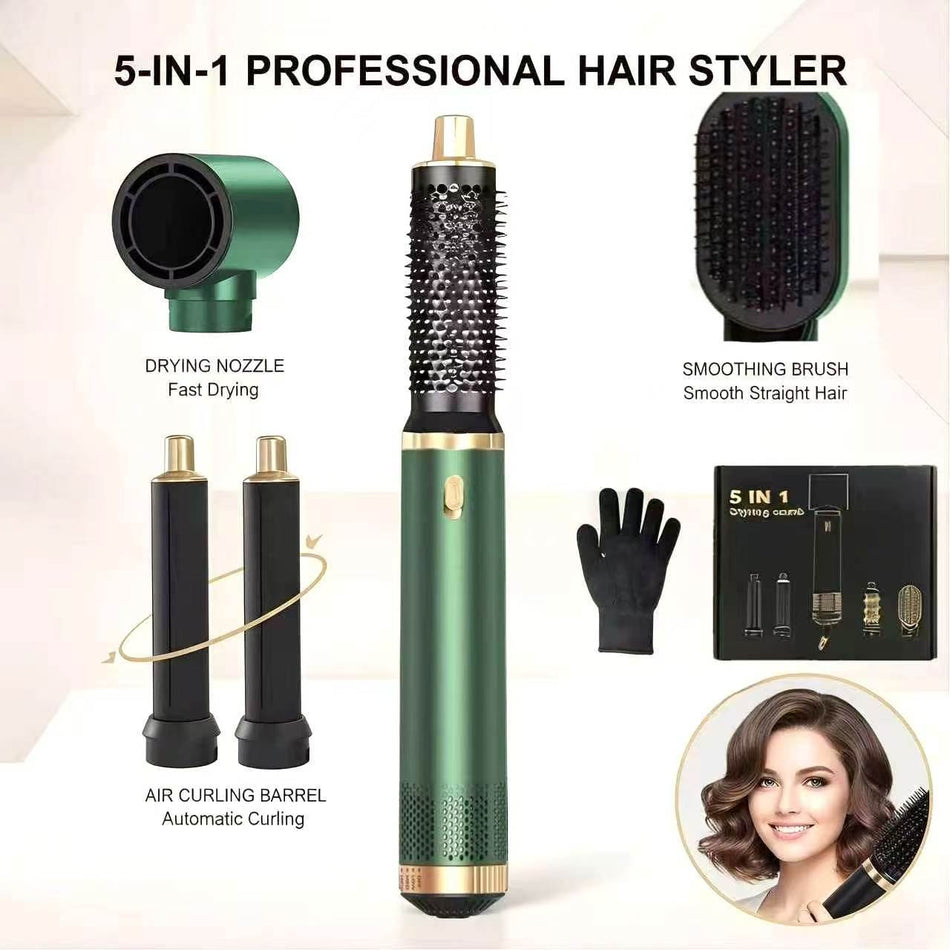 5-in-1 Hot Air Hair Dryer Curling and Straightening Brush 850W