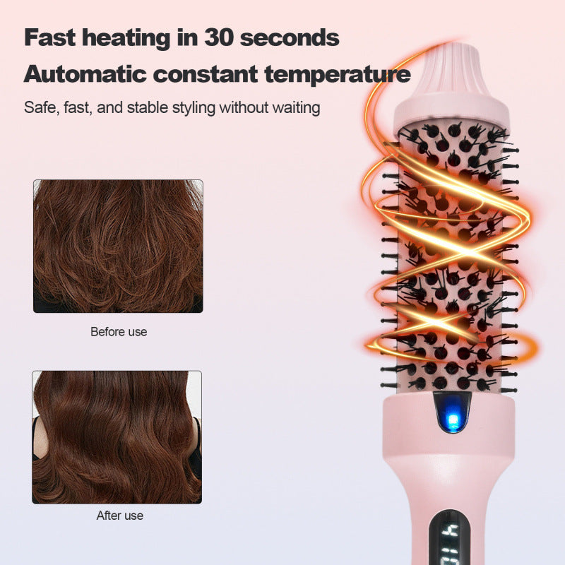 2-in-1 Fluffy Comb Hair Straightener Curler 38mm Ceramic