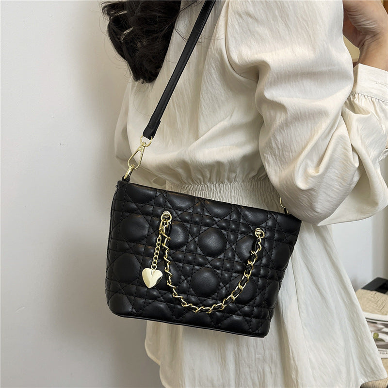 Retro Rhombus Chain Shoulder Bag Luxury Tote for Women