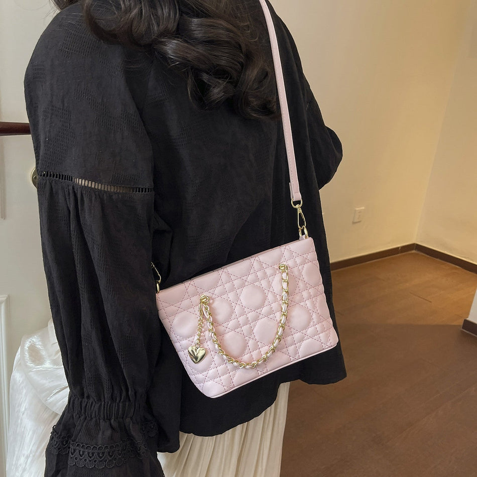 Retro Rhombus Chain Shoulder Bag Luxury Tote for Women
