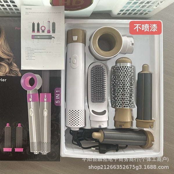 5-in-1 Hot Air Hair Dryer Brush Volumizing Curling Comb Styler