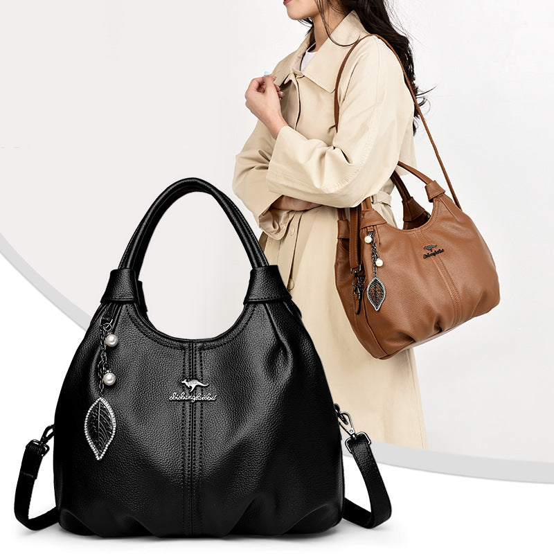 Soft PU Leather Underarm Bag Large Capacity Crossbody