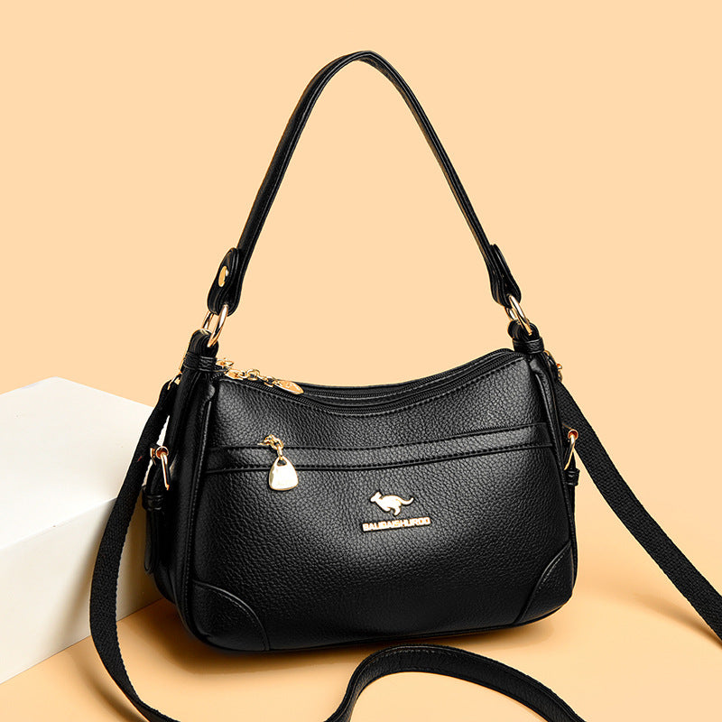 Soft Leather Large Capacity Shoulder Crossbody Handbag