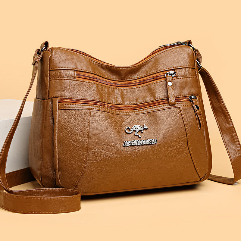 Soft PU Leather Large Capacity Shoulder Crossbody Bag