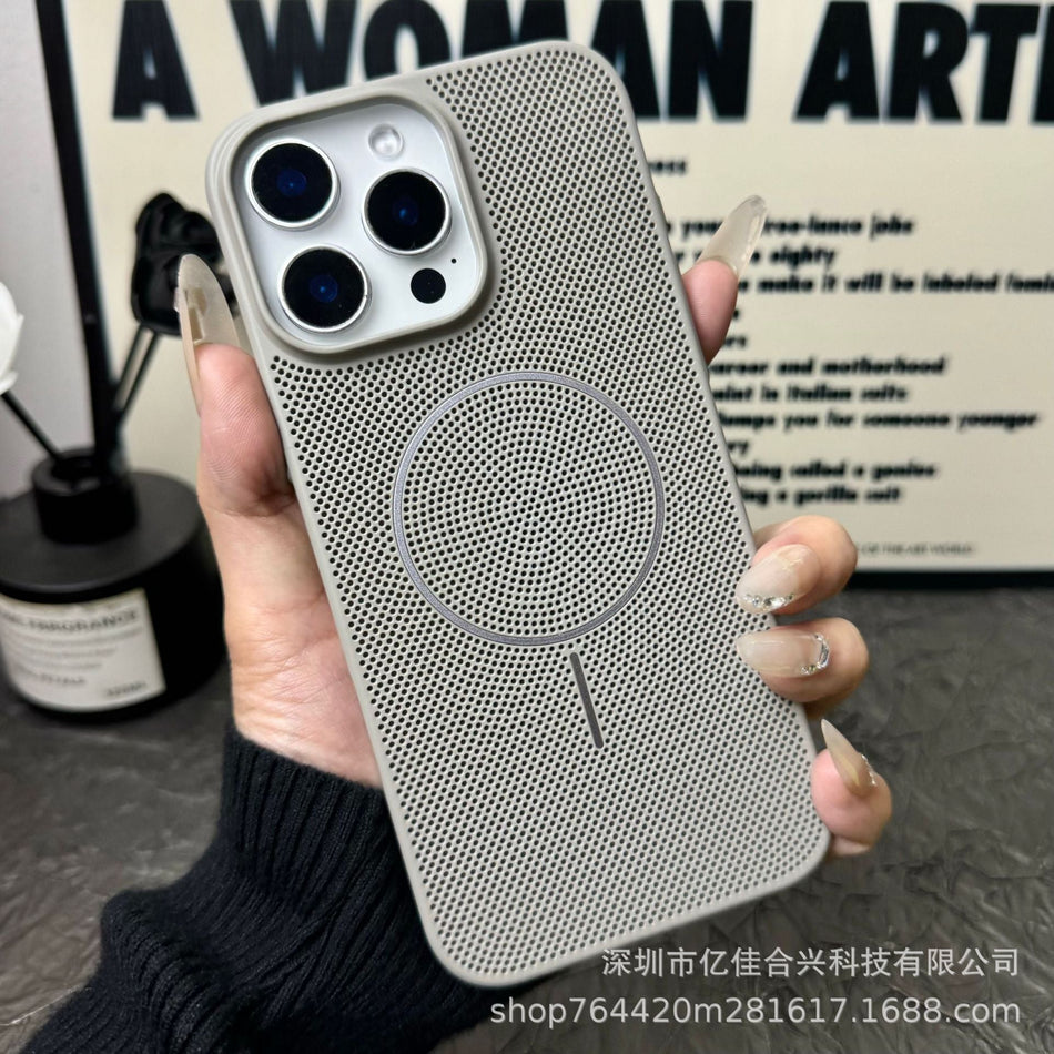 Magnetic Heat-Dissipation Mesh Phone Case for iPhone Models