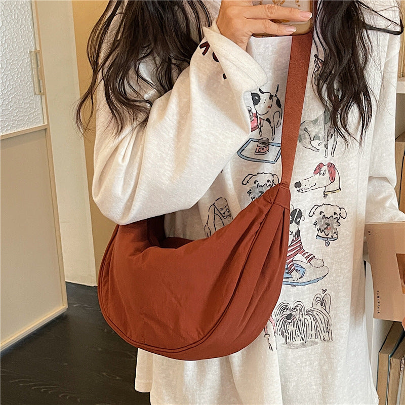 Korean Style Nylon Dumpling Bag Large Capacity Shoulder