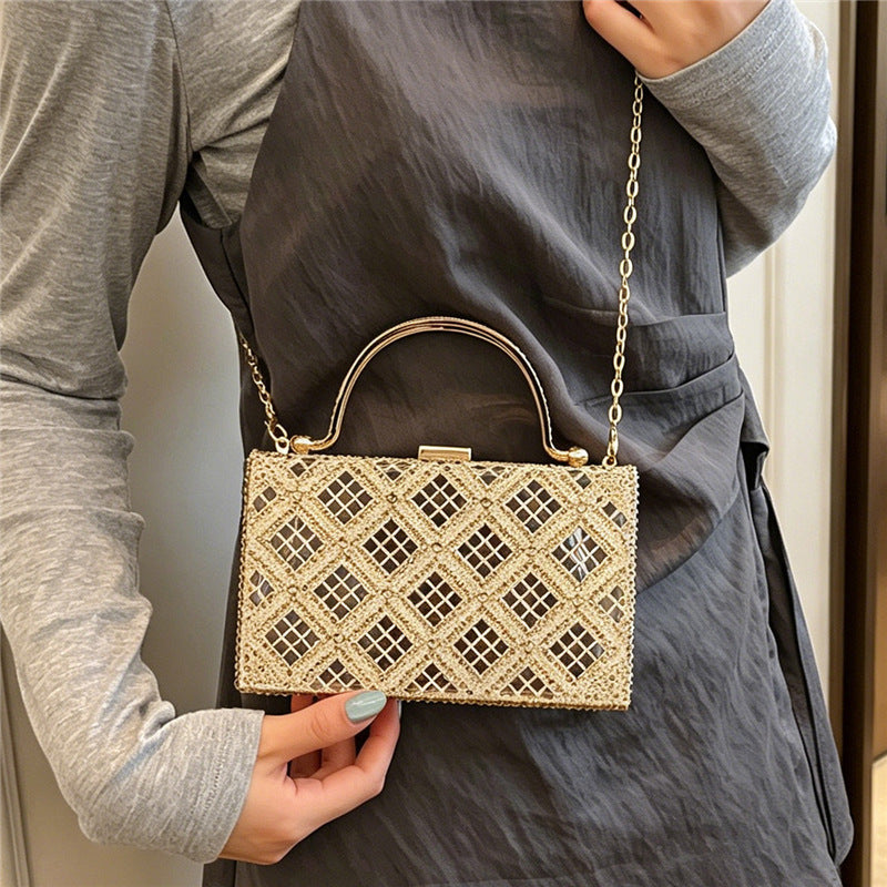 Diamond Clutch Chain Shoulder Bag Transparent Crossbody