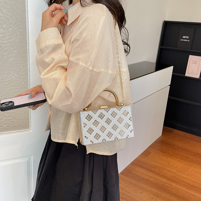 Diamond Clutch Chain Shoulder Bag Transparent Crossbody