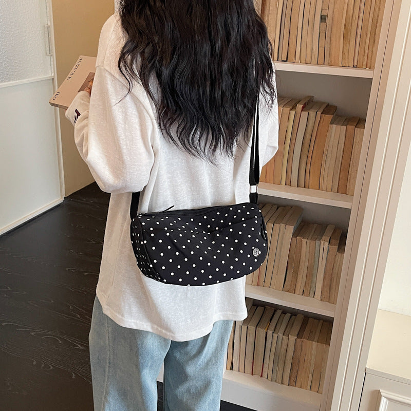 Polka Dot Dumpling Shoulder Messenger Bag Large Capacity