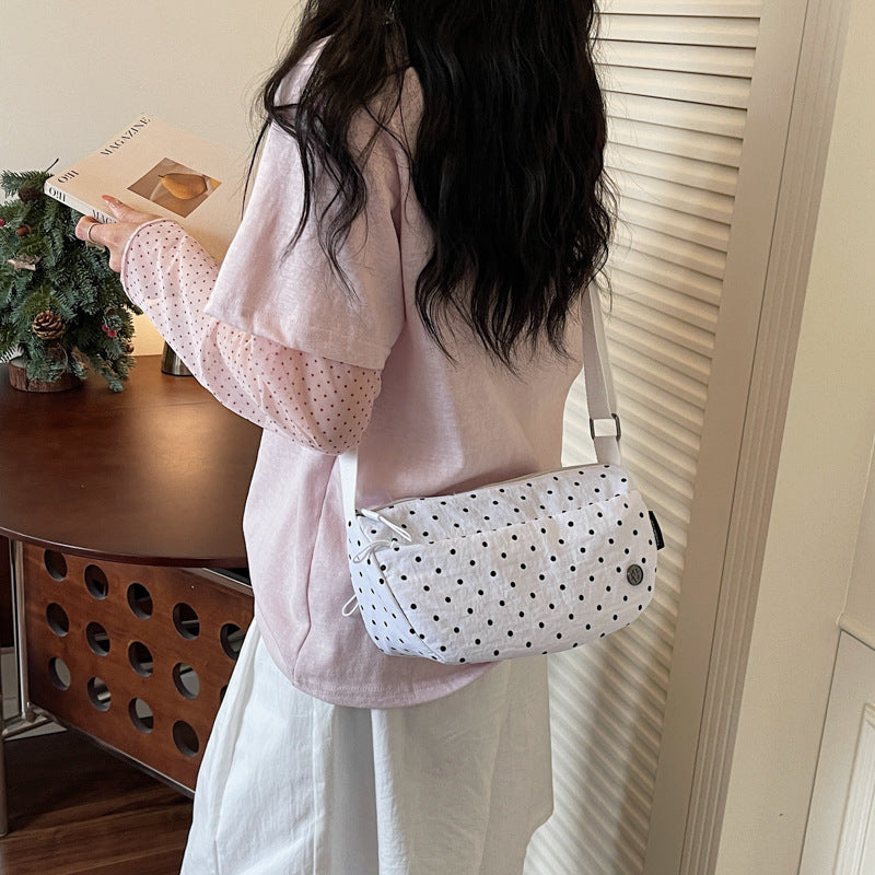Polka Dot Dumpling Shoulder Messenger Bag Large Capacity