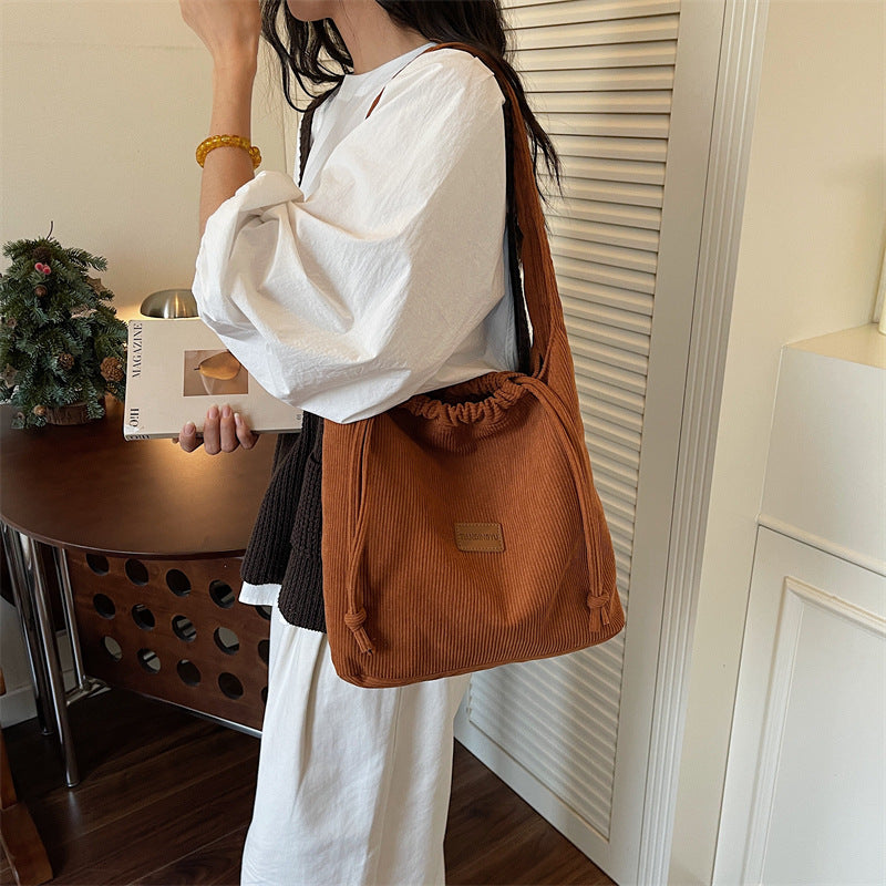 Corduroy Large Capacity Tote Bag