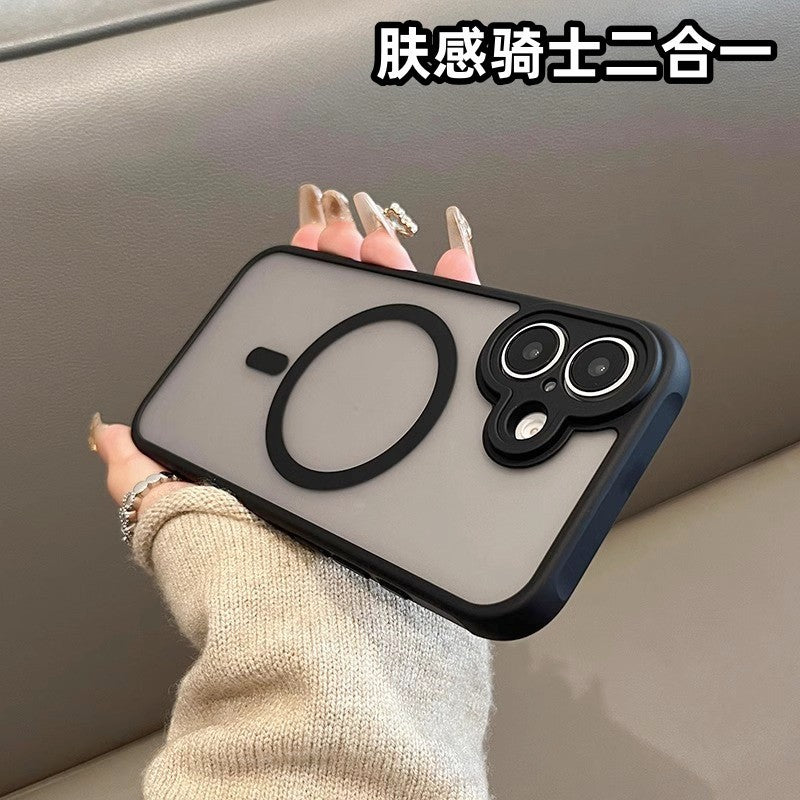 Black Magnetic Frosted Translucent Hard Case for iPhone Series