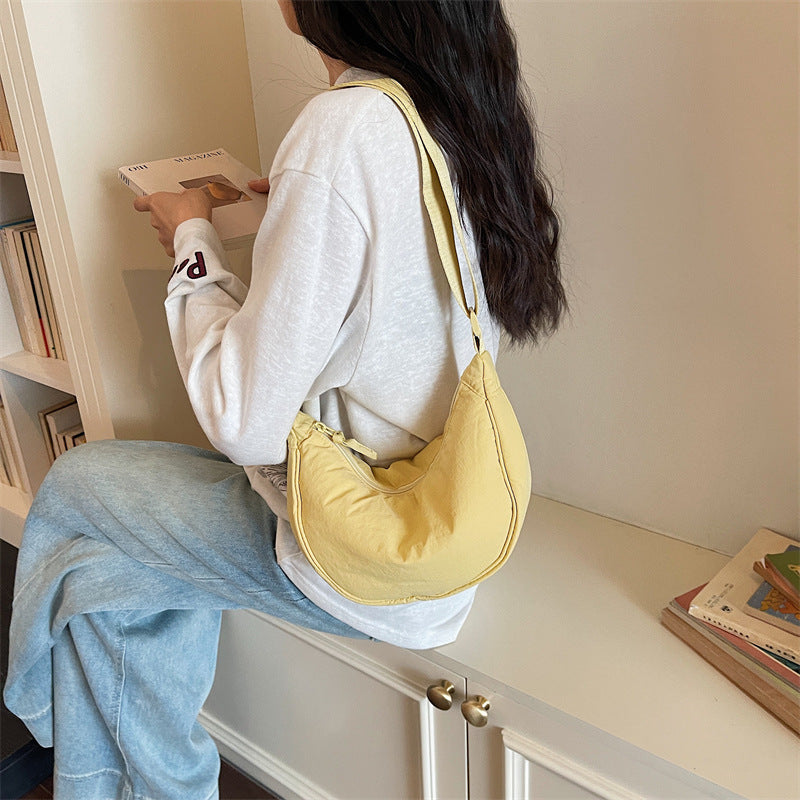 Korean Style Wide Strap Dumpling Crossbody Bag for Women Casual