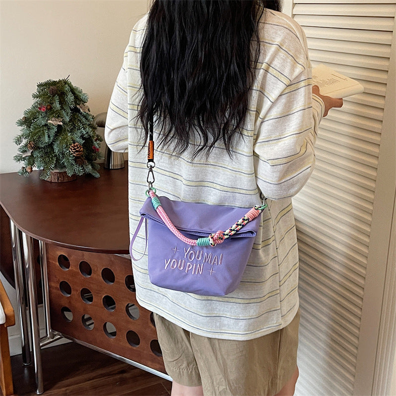Braided Rope Mini Crossbody Bag for Women Lightweight Phone Bag