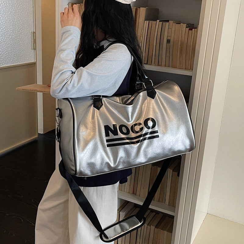Large Capacity PU Travel Shoulder Bag for Men and Women