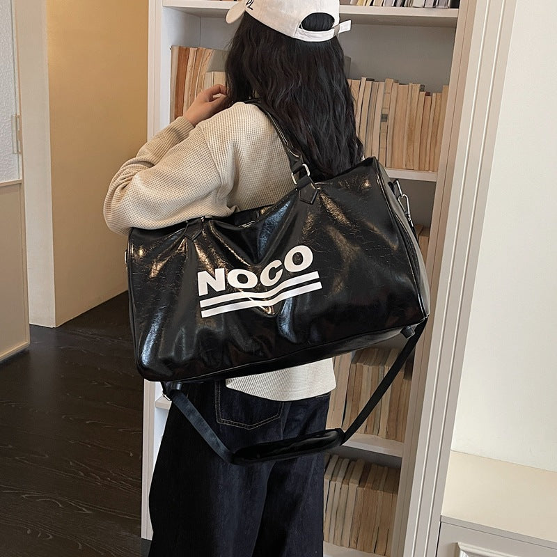 Large Capacity PU Travel Shoulder Bag for Men and Women
