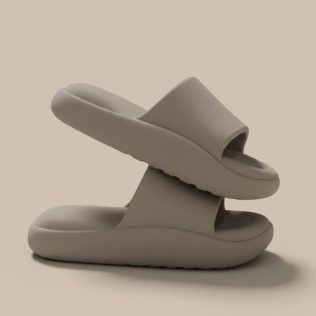 White EVA Thick Sole Anti-Slip Indoor Bathroom Slide Slippers