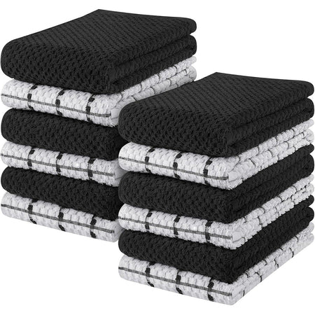 Thickened Cotton Kitchen Dishcloth with Waffle Pattern Tea Towel 13 PC in multicolor, 38*64cm