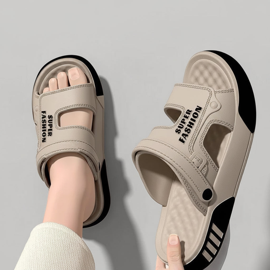 Men's black EVA Casual Summer Sandals with Soft Anti-Slip Sole