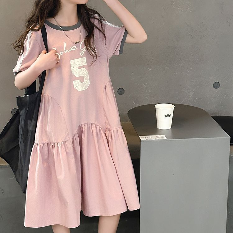 Girls Pink Princess Dress Korean Style Loose Summer Dress